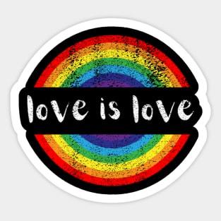 Gay Pride Vintage Rainbow LGBT Love Is Love Sticker